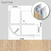 Corner Profile Sand Oak Finish 38 x 38 x 2200mm Morland - UK Camping And Leisure