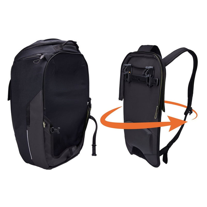 Thule Paramount hybrid bike pannier and backpack 26L black Thule - UK Camping And Leisure