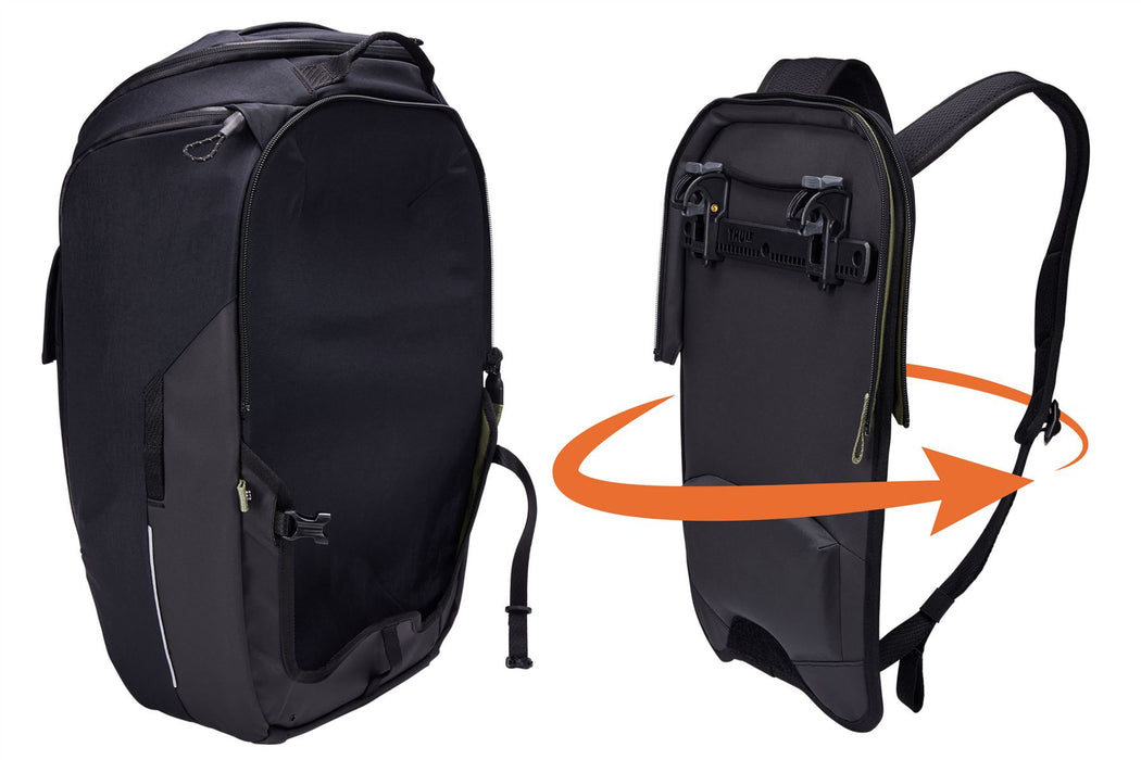 Thule Paramount hybrid bike pannier and backpack 26L black Thule - UK Camping And Leisure