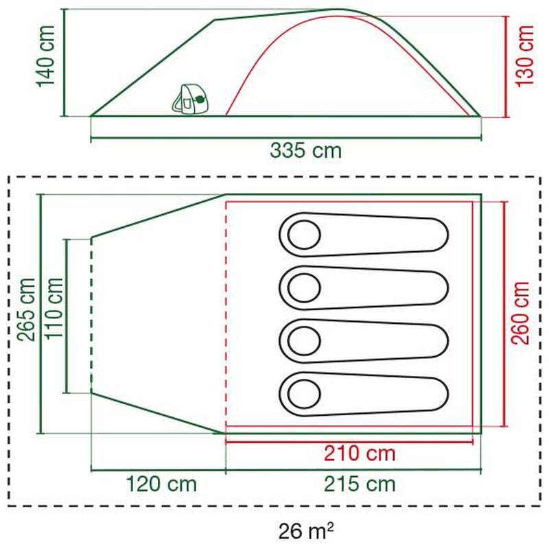 Coleman Darwin Summer 4 Plus Tent Berth - View 13