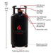 Campko Refillable Gas Bottle 36 Litres With 80% Multivalve 109382 Campko - UK Camping And Leisure