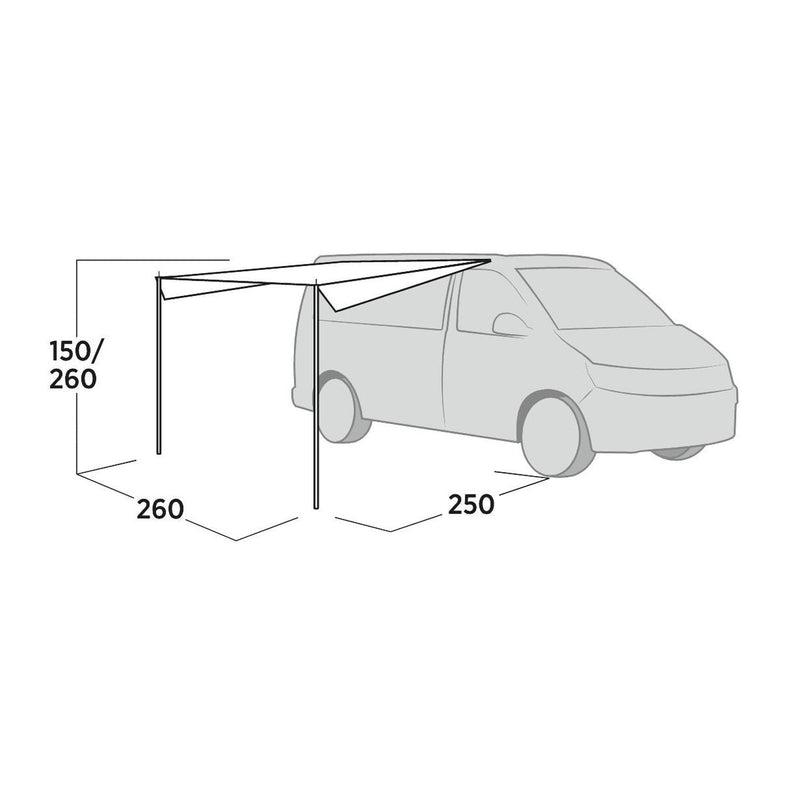 Easy Camp Voss Campervan Canopy Sun Shade (150-260cm Height) - View 7