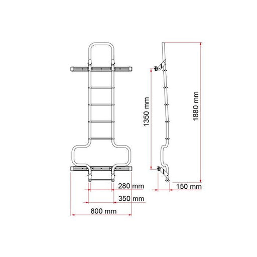 Fiamma Deluxe Dj Ducato - Deep Black Ladder - Image 2 of 2 | UK Camping and Leisure