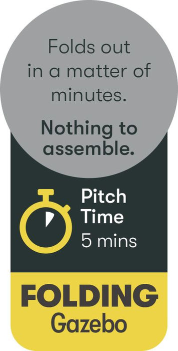 Quest 3x3m Giza Folding Gazebo Quest - UK Camping And Leisure
