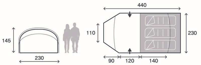 Kampa Wanderlight 03 Mushroom Tent 3 Person Lightweight Tent