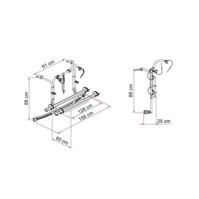 Fiamma Carry-Bike Ford Custom Deep Black Rear Mounted Bike Carrier - Image 2 of 2 | UK Camping and Leisure