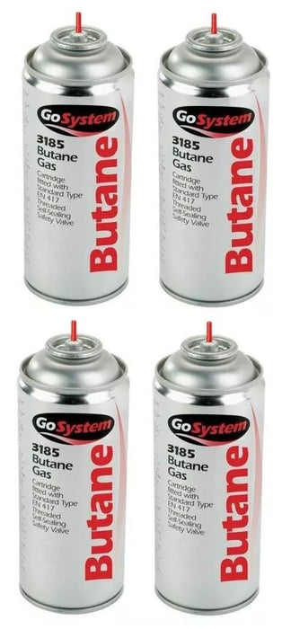 4x Go System Aerosol Butane Refill Gas Cartridge 144g Go System - UK Camping And Leisure