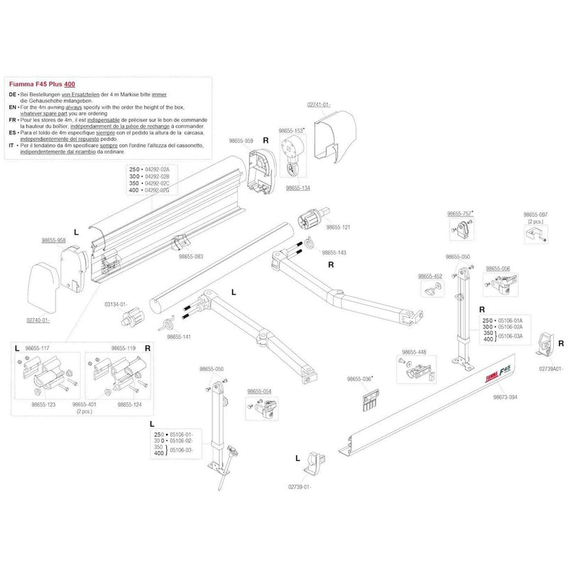Fiamma Right Winch Cover F45 Plus 02741-01- Fiamma - UK Camping And Leisure