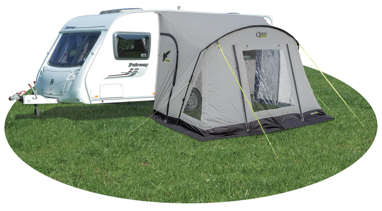 Quest Falcon Pro 325 Poled Porch Caravan Awning Grey Quest Leisure - UK Camping And Leisure
