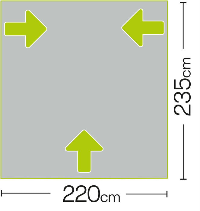 Quest Falcon Pro 220 Poled Porch Caravan Awning Grey Quest Leisure - UK Camping And Leisure