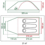 Coleman Darwin 3 Plus Summer Tent 3 Berth Dome Tent - View 18