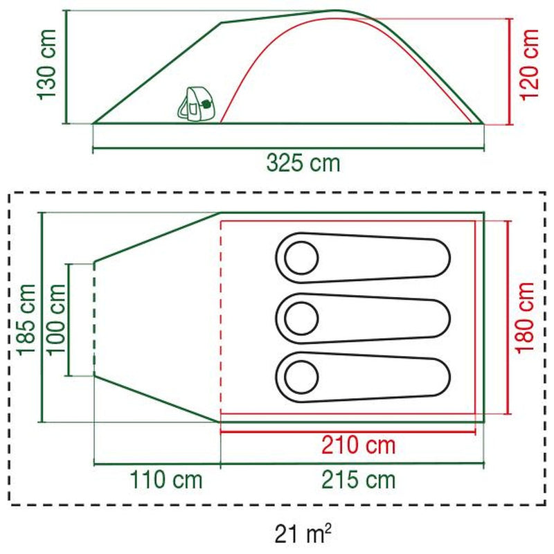 Coleman Darwin 3 Plus Summer Tent 3 Berth Dome Tent - View 18