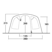 Outwell Colorado 6 Air 6 Berth Four Room Tunnel Tent - View 10