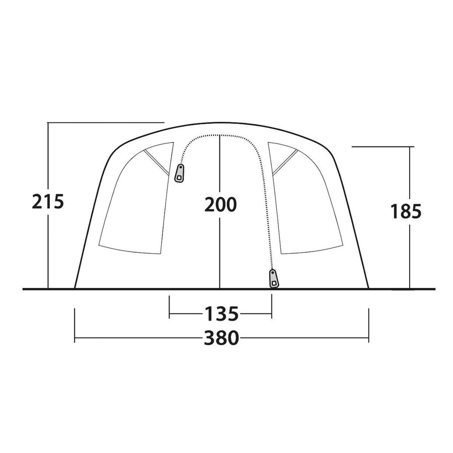 Outwell Colorado 6 Air 6 Berth Four Room Tunnel Tent - View 10