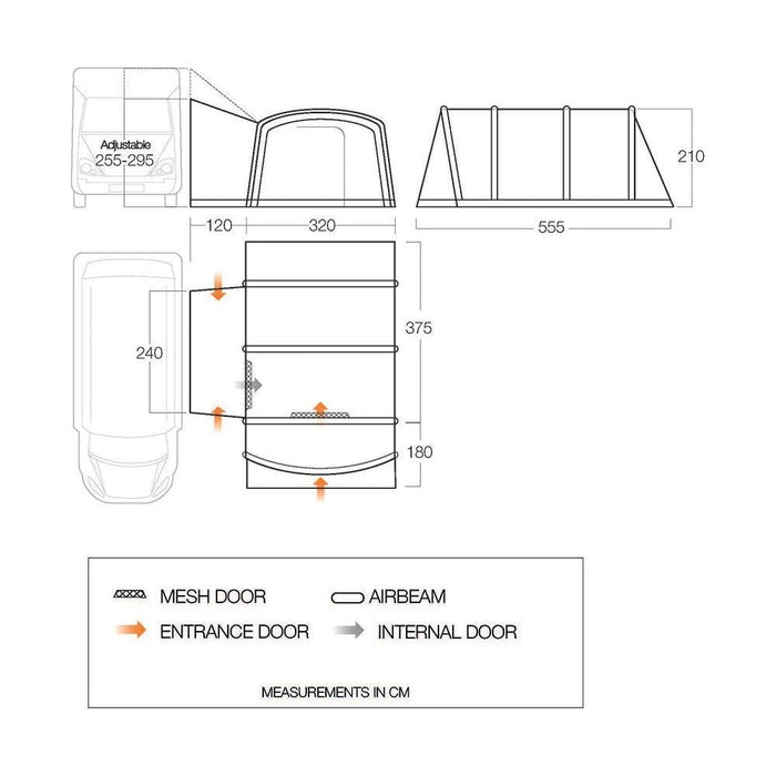 Vango Galli CC II Air Tall Drive Away Awning (255 - 295cm) Motorhome Vango - UK Camping And Leisure