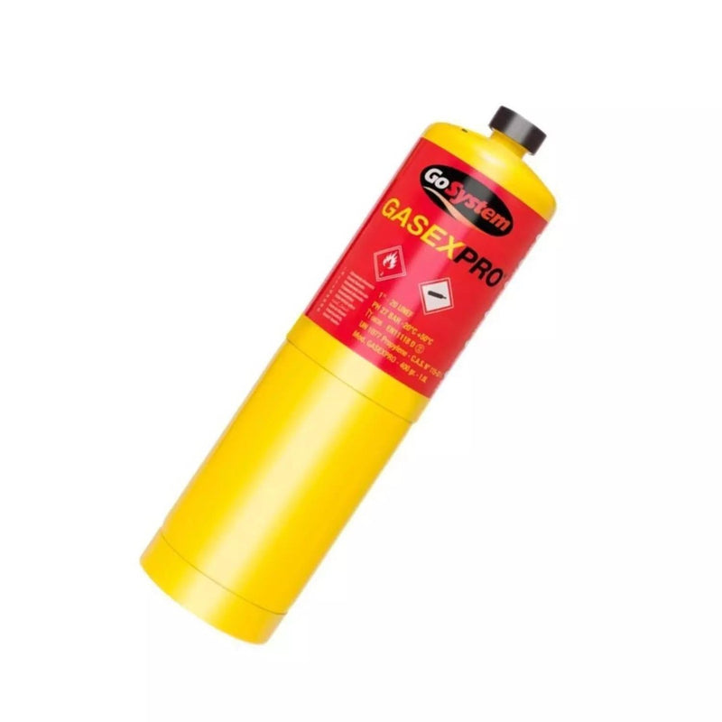 Go System Propylene Gas Cylinder Robust Steel Cylinder Yellow 400g Go System - UK Camping And Leisure