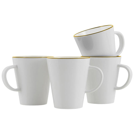 Gimex Linea Line Mug Gold 350ml 4 Pieces Gimex - UK Camping And Leisure