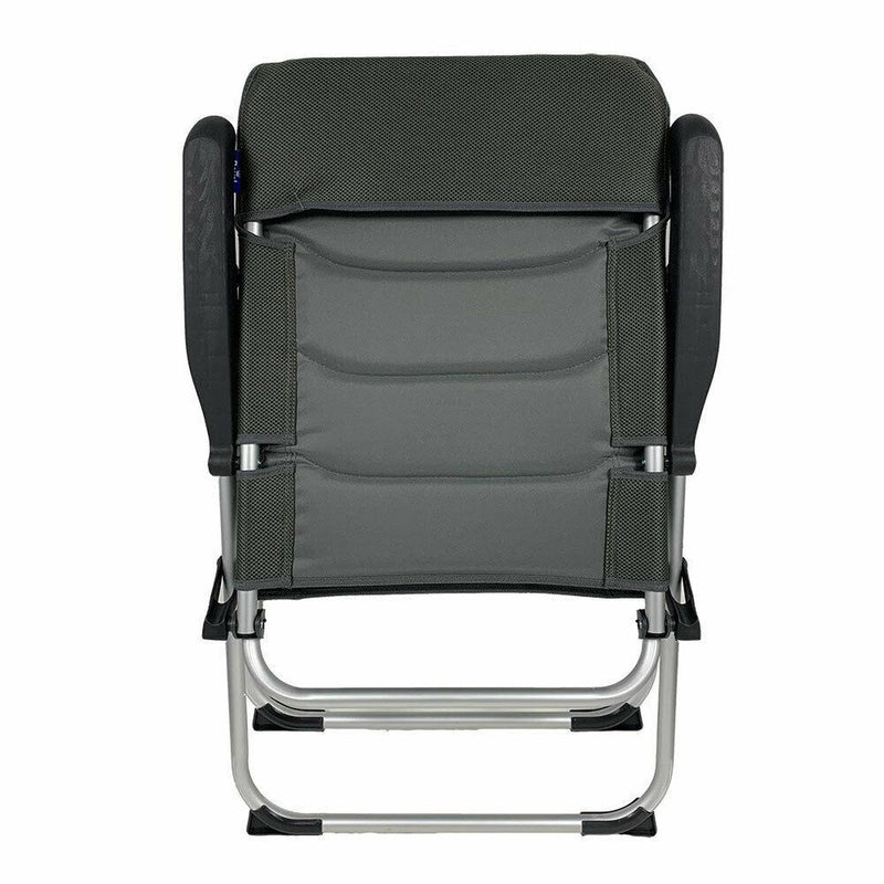2x Royal Folding Ambassador Grey Reclining Aluminium Padded Camping Chair R735 Royal - UK Camping And Leisure