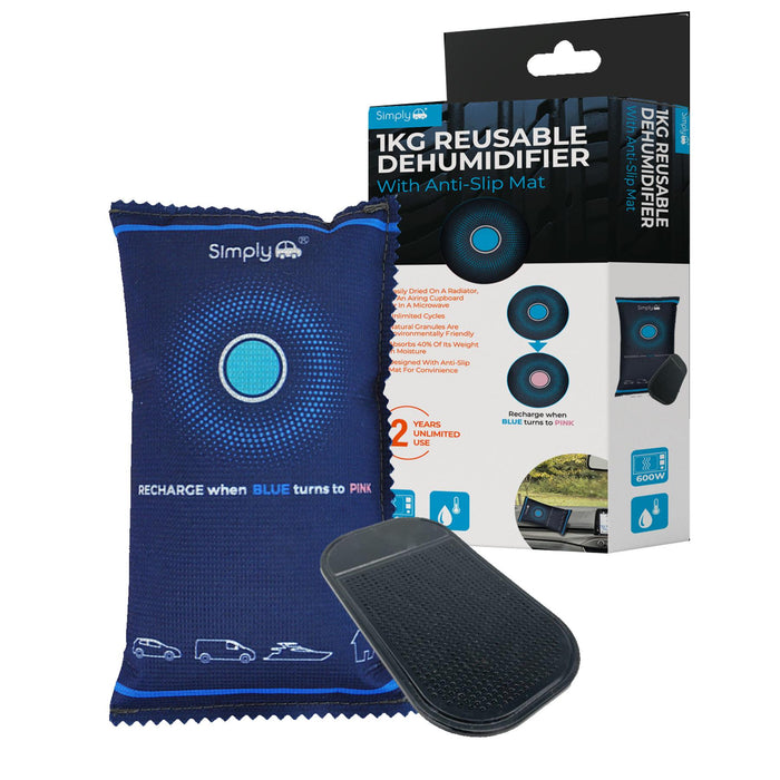 2 x 1kg Simply Auto Large Reusable Car Dehumidifier Moisture Absorber Anti Slip Mat
