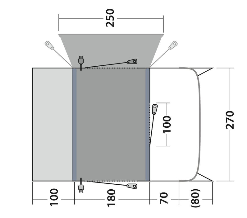 Outwell Talladega Driveaway Air Awning Grey Outwell - UK Camping And Leisure