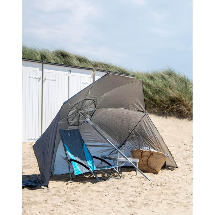 Bo-Camp Beach Parasol with Sidewalls Grey Bo-Camp - UK Camping And Leisure