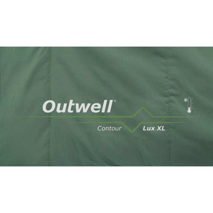 Outwell Contour Lux XL Sleeping Bag 3 Season Green Outwell - UK Camping And Leisure