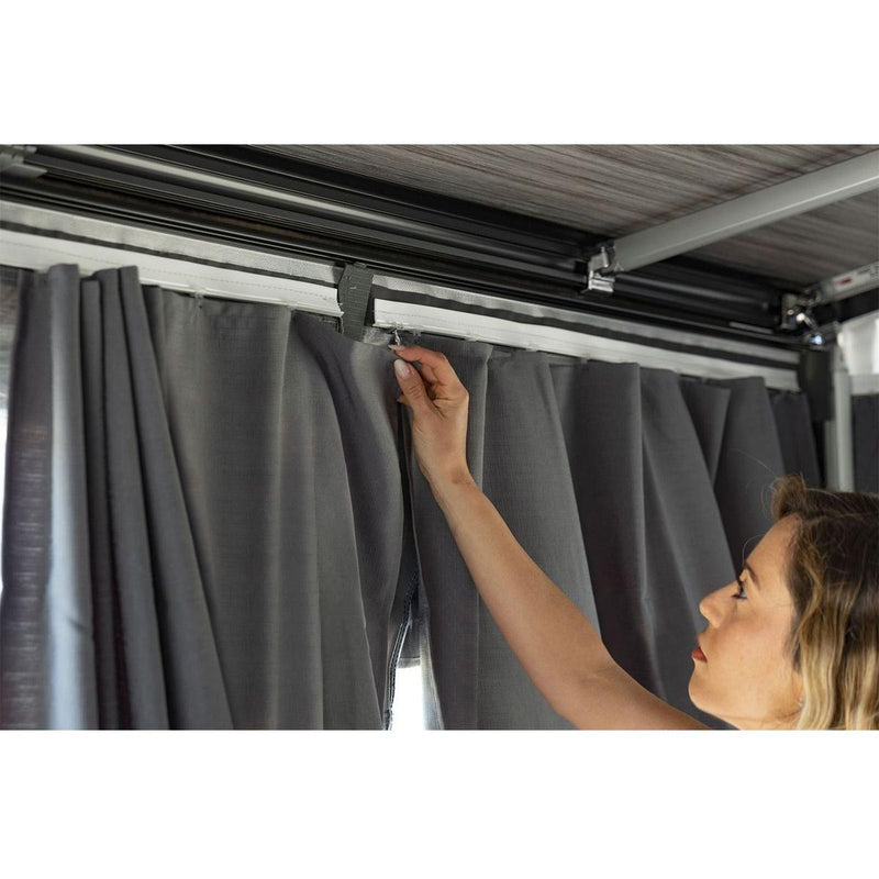 Enhance privacy with Fiamma Dark Grey Curtains Kit 1 Pair (08761 1 ) Fiamma - UK Camping And Leisure