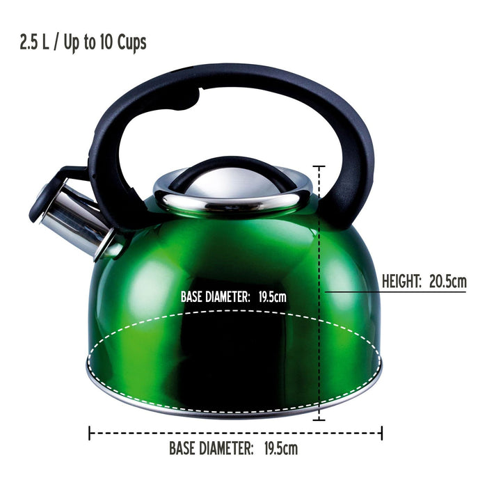 Liberty Green 2.5 Litre Whistling Kettle CW-T056-B1G Liberty Leisure UK - UK Camping And Leisure