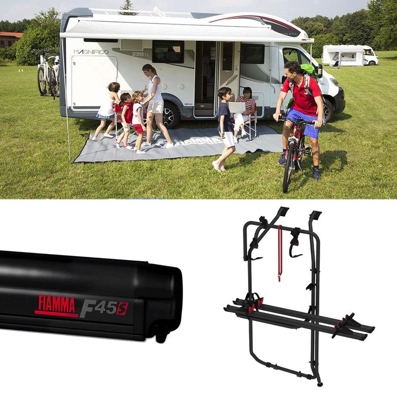 Fiamma F45S Awning, Fixing Bracket, Bike Carrier Bundle for VW T6 LWB Vans Fiamma - UK Camping And Leisure