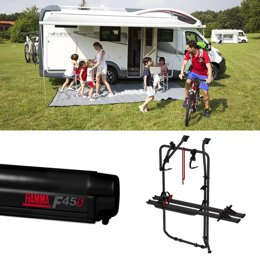 Fiamma F45S Awning, Fixing Bracket, Bike Carrier Bundle for VW T6 LWB Vans Fiamma - UK Camping And Leisure
