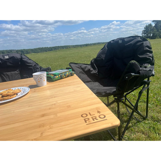 Olpro Bamboo Camping Table 4 Folding 90cm x 90cm - View 2