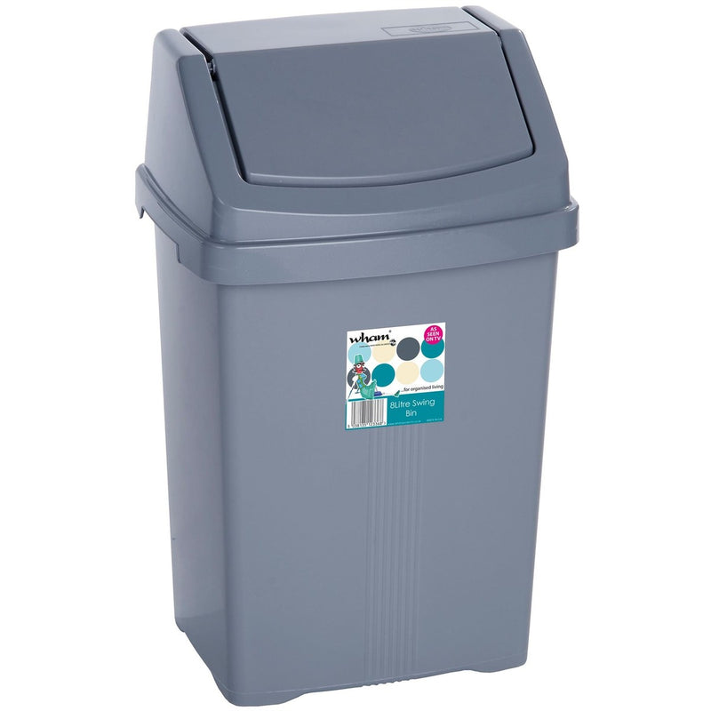 8L Swing Bin Silver UK Camping And Leisure - UK Camping And Leisure