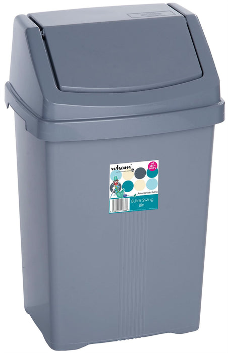 8L Swing Bin Silver UK Camping And Leisure - UK Camping And Leisure
