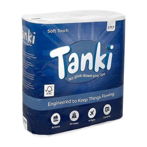 Tanki Toilet Rolls 2 Ply Soft Touch (9 Roll Pack / Plastic Free) for Home or Of Tanki - UK Camping And Leisure