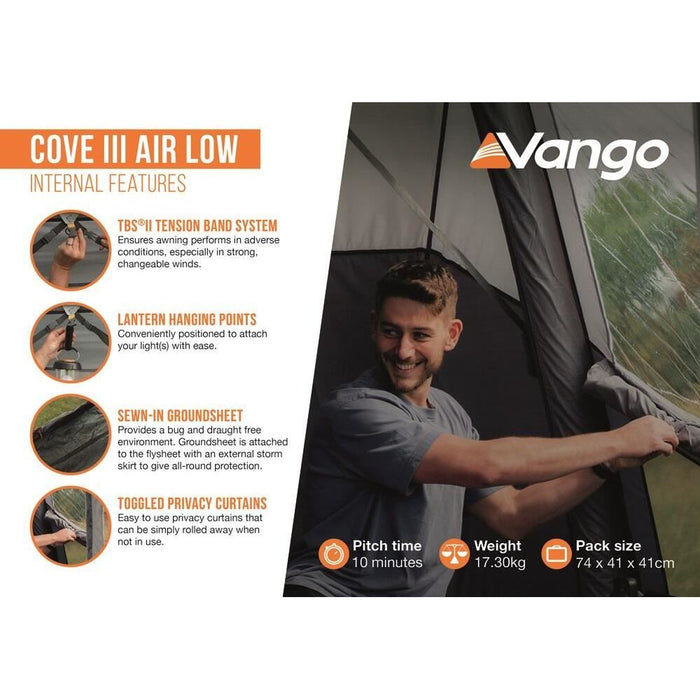 Vango Cove III Air Low Drive Away Awning  (180 - 210cm) Campervan