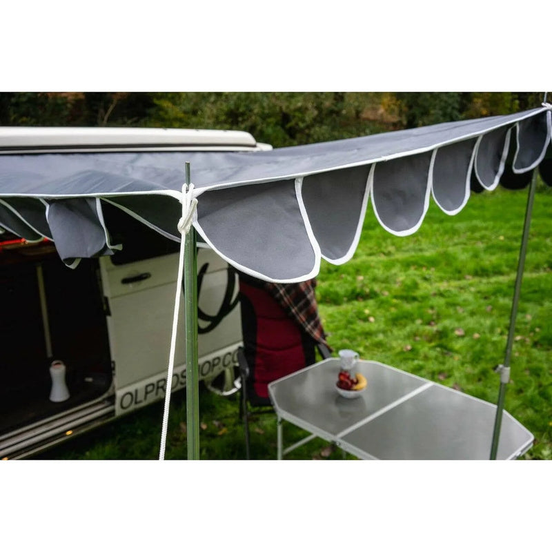 Olpro Retro Campervan Shade Canopy - Charcoal 260cm x 260cm