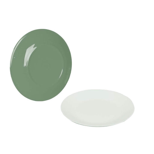 Bo-Camp Breakfast Plate Two Tone Melamine 4 Pieces Green Bo-Camp - UK Camping And Leisure