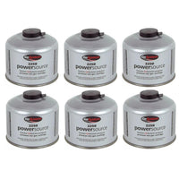 6x Go System PowerSource Butane Propane Threaded Gas Canister - 220g