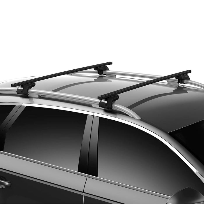 Thule SquareBar Evo Roof Bars Black fits Holden Equinox 2017- SUV 5-dr with Raised Rails Thule - UK Camping And Leisure