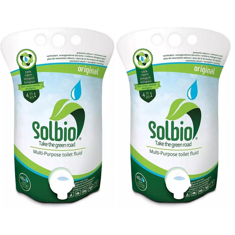 2x Solbio Organic Chemical Toilet Fluid Waste & Flush 1.6L x40 Doses Solbio - UK Camping And Leisure
