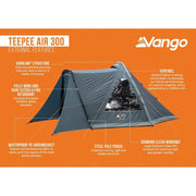 Vango Teepee Air 300 Deep Blue Tent 3 Berth - View 9