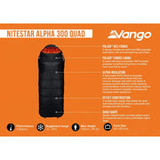 Vango Nitestar Alpha 300 Quad Pirate Black Single Sleeping Bag - View 5