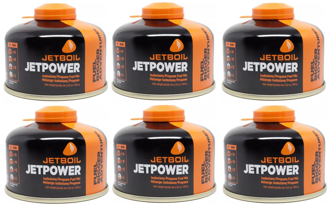 6x Jetboil JetPower Butane Gas Fuel 100g Canister Jetboil - UK Camping And Leisure