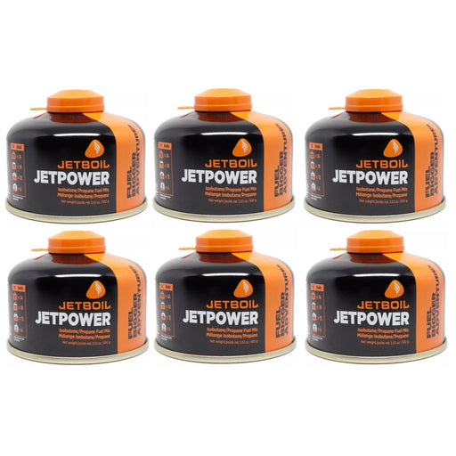 6x Jetboil JetPower Butane Gas Fuel 100g Canister Jetboil - UK Camping And Leisure