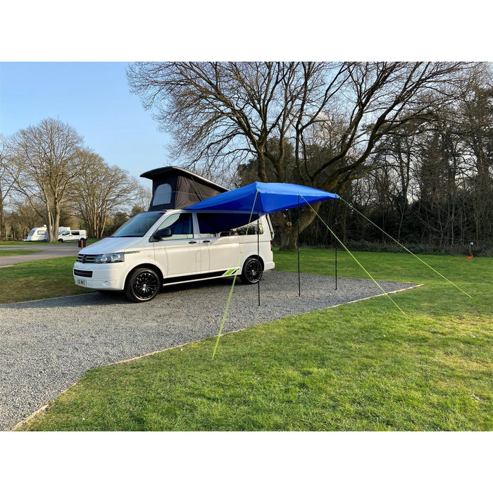 Campervan Awning Sun Canopy Sunshade Motorhome for 4 or 6mm Rail Blue T4 T5 T6 UK Camping And Leisure