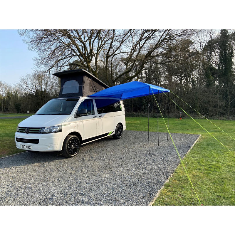 Campervan Awning Sun Canopy Sunshade Motorhome for 4 or 6mm Rail Blue T4 T5 T6 Maypole - UK Camping And Leisure