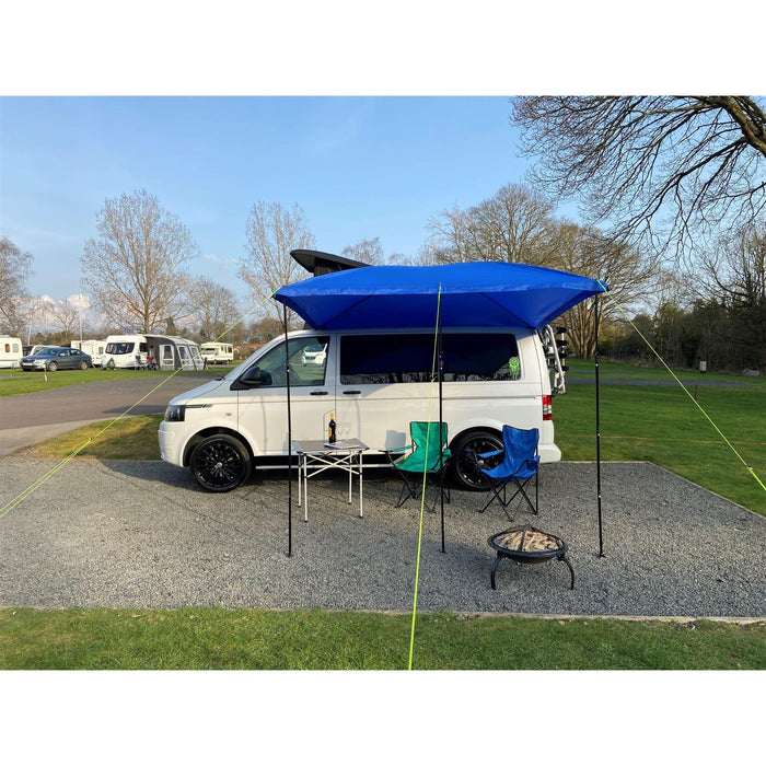 Campervan Awning Sun Canopy Sunshade Motorhome for 4 or 6mm Rail Blue T4 T5 T6 Maypole - UK Camping And Leisure