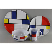 Camping Caravan Picnic Fishing Travel Melamine 16pc Dining Dinner Set - De Stijl Leisurewize - UK Camping And Leisure