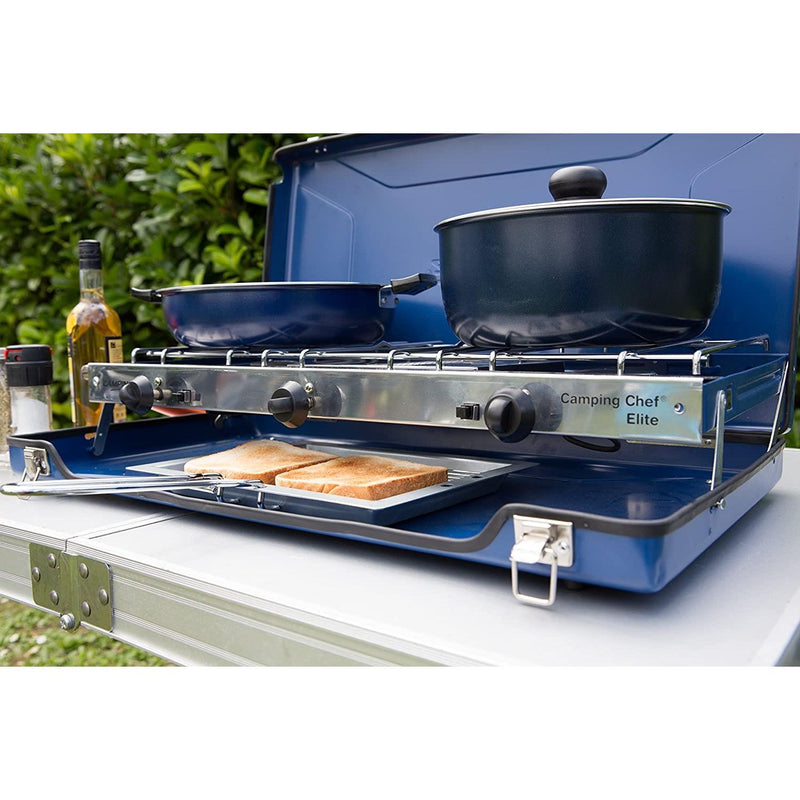 Campingaz Camping Chef Folding Double Burner Stove With Grill Campingaz - UK Camping And Leisure