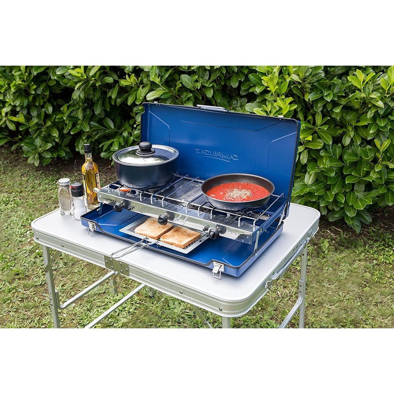 Campingaz Camping Chef Stove Folding Double Burner With Grill Campingaz - UK Camping And Leisure